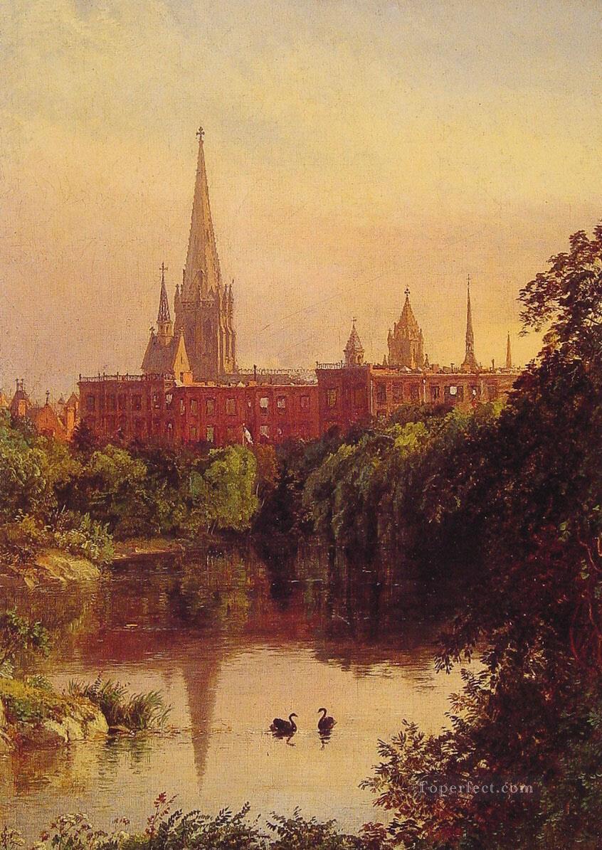A View in Central Park landscape Jasper Francis Cropsey Oil Paintings